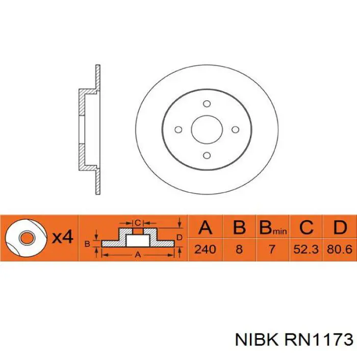 Disco de freno trasero Alfa Romeo 33 905