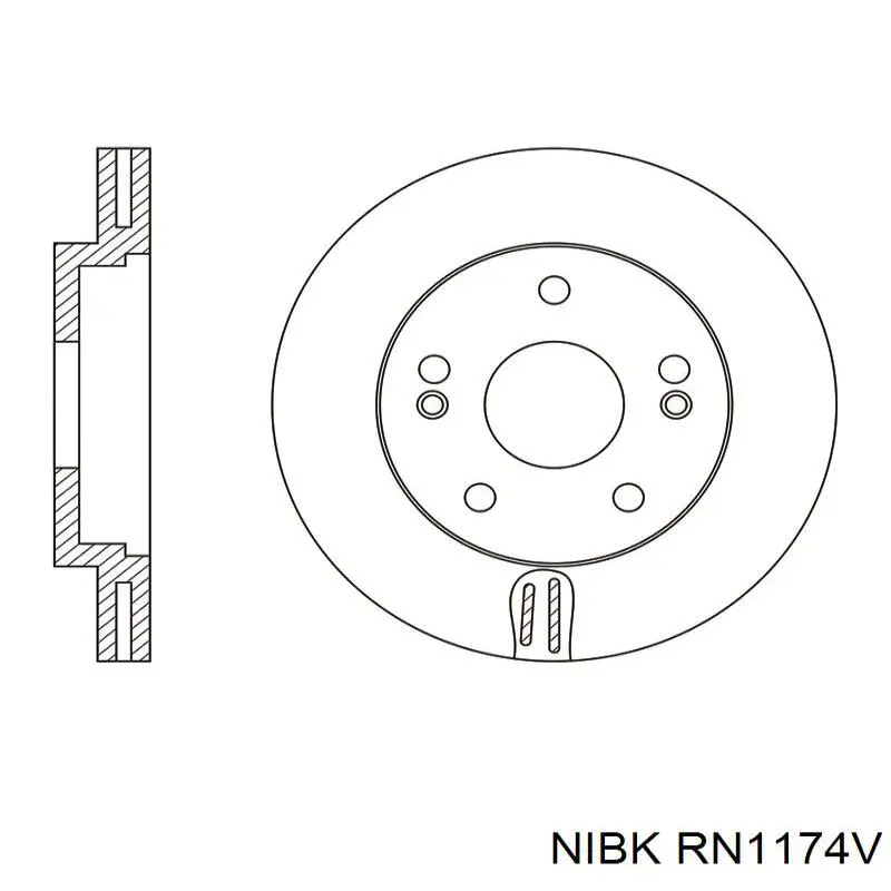 Disco de freno RN1174V Nibk