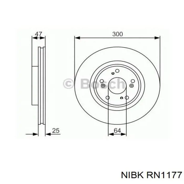 RN1177 Nibk freno de disco delantero