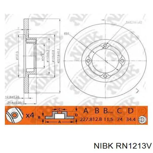Freno de disco delantero Volvo V40 525, 526