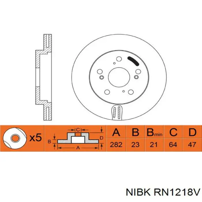 RN1218V Nibk freno de disco delantero