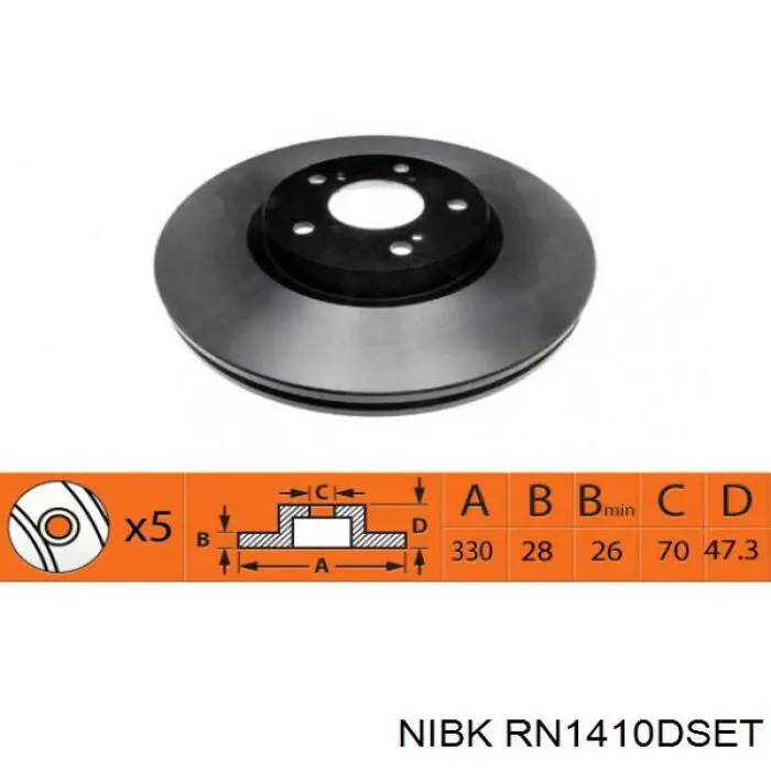 Comprar RN1410DSET Nibk Freno de disco delantero
