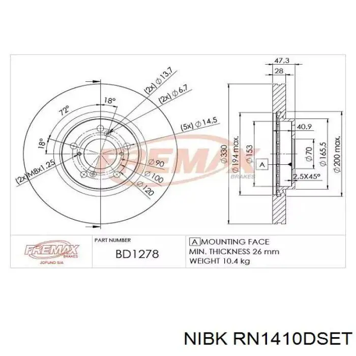 Disco de freno delantero Brembo 09E23611