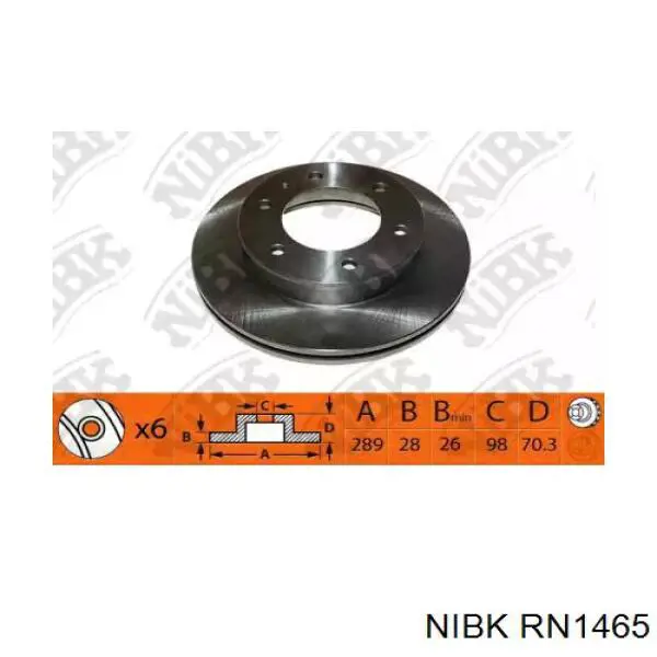 RN1465 Nibk disco de freno delantero