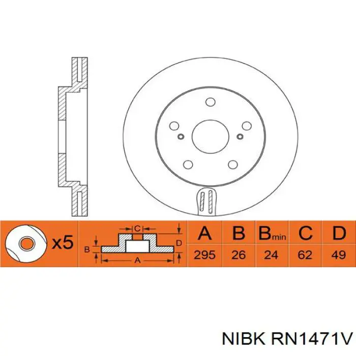 RN1471V Nibk freno de disco delantero