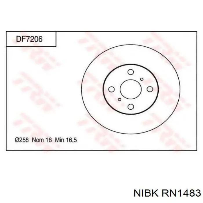 RN1483 Nibk freno de disco delantero