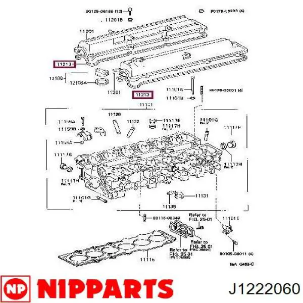 ADT36744 Blue Print Junta de tapa de balancines izquierda