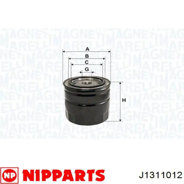Filtro de aceite Nipparts J1311012 precio, desde 5,78 EUR