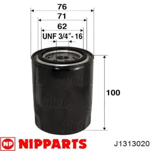 J1313020 Nipparts filtro de aceite