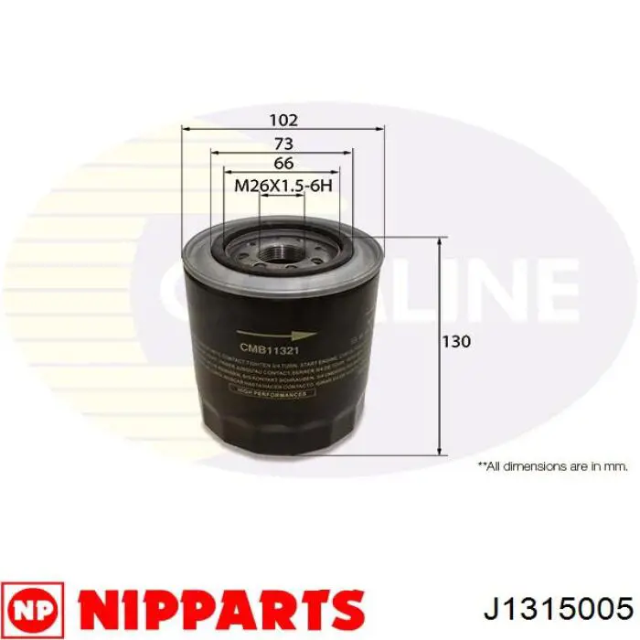 Filtro de aceite Nipparts J1315005 precio, desde 8,64 EUR