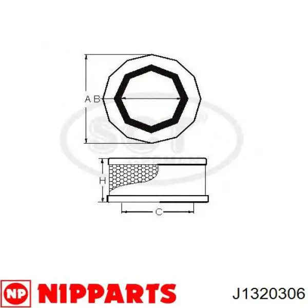 J1320306 Nipparts filtro de aire