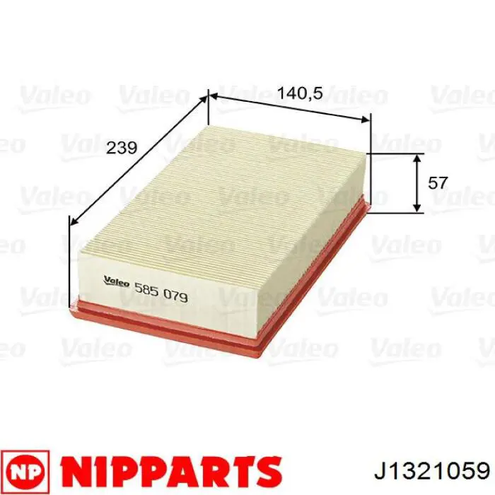 J1321059 Nipparts filtro de aire