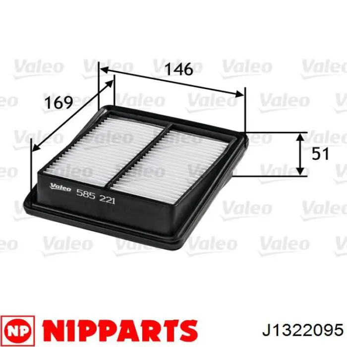 J1322095 Nipparts filtro de aire