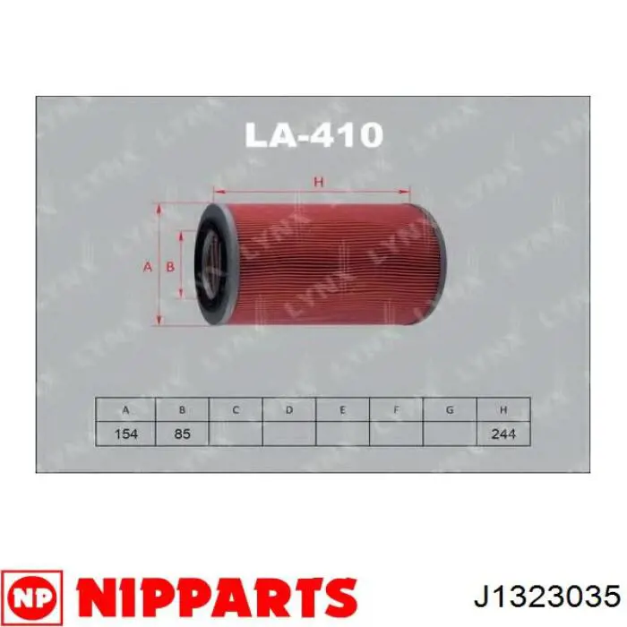 J1323035 Nipparts filtro de aire