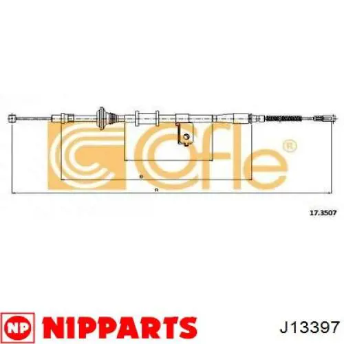 C70009D Korea (oem) cable de freno de mano trasero izquierdo