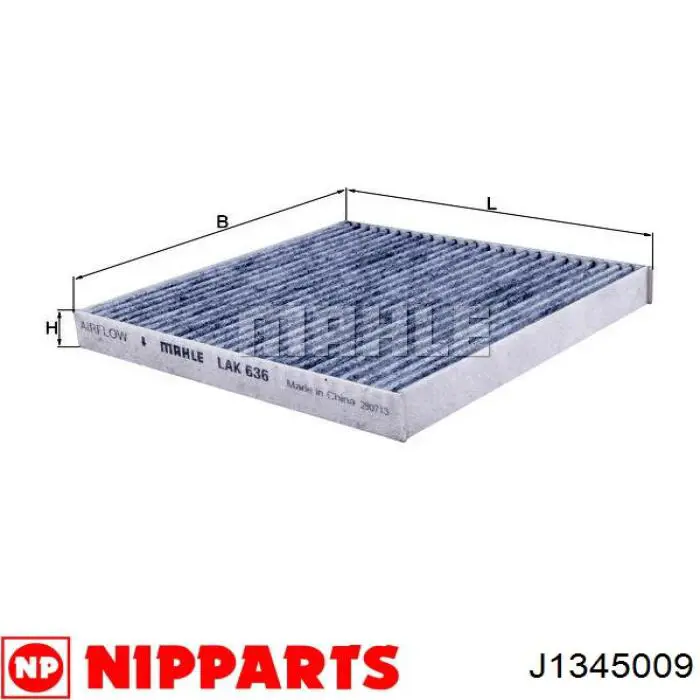 J1345009 Nipparts filtro habitáculo