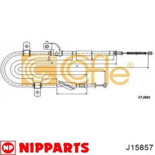 J15857 Nipparts cable de freno de mano trasero izquierdo