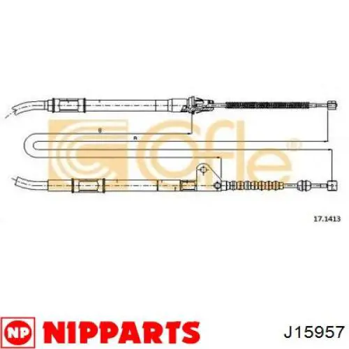 Cable de freno de mano trasero izquierdo T291A163 NPS