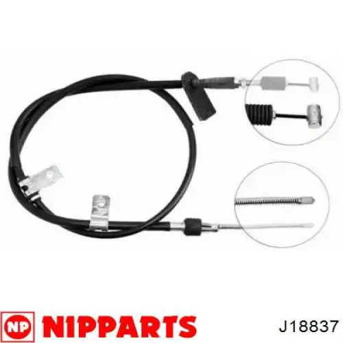 J18837 Nipparts cable de freno de mano trasero izquierdo