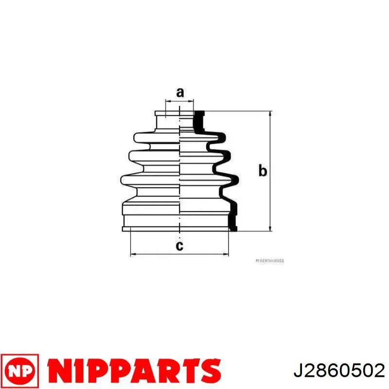 J2860502 Nipparts fuelle, árbol de transmisión delantero exterior