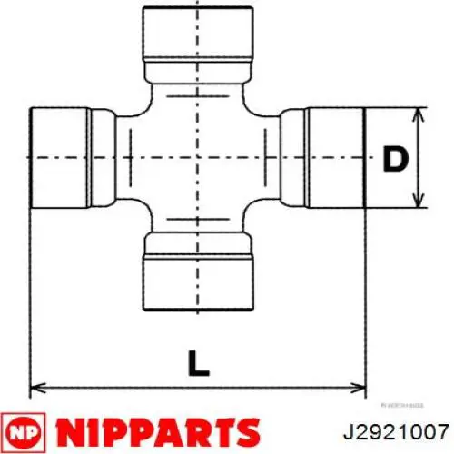 J2921007 Nipparts cruceta de árbol de cardán delantero