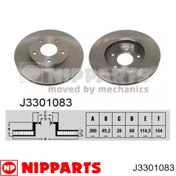 Frenos delanteros Nipparts J3301083 precio, desde 45,01 EUR