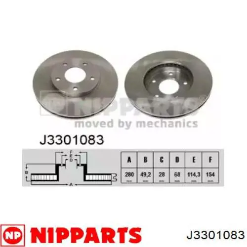 Comprar J3301083 Nipparts Freno de disco delantero