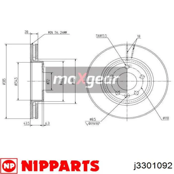 Freno de disco delantero Renault Trafic 2 FL