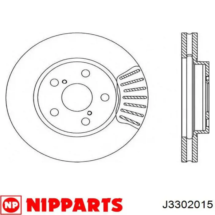 J3302015 Nipparts disco de freno delantero