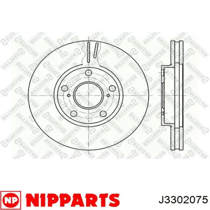 Disco de freno delantero Nipparts J3302075