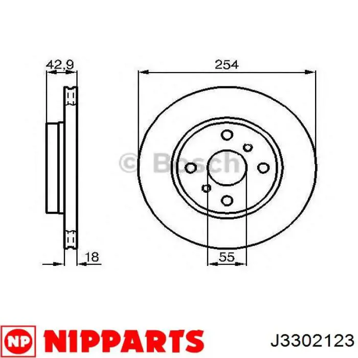 J3302123 Nipparts freno de disco delantero