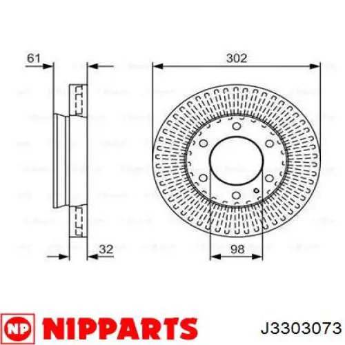 Disco de freno S6173325X Ford