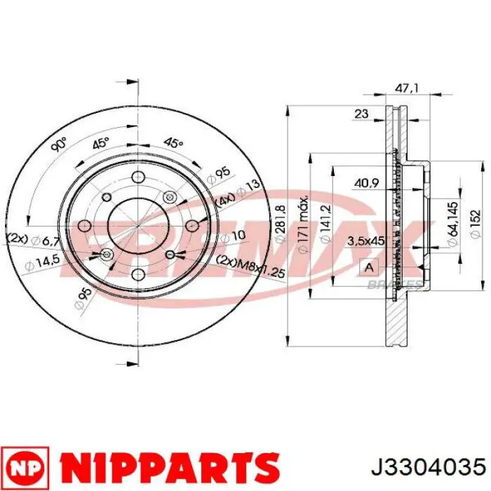 Disco de freno delantero Honda 45521ST3E60