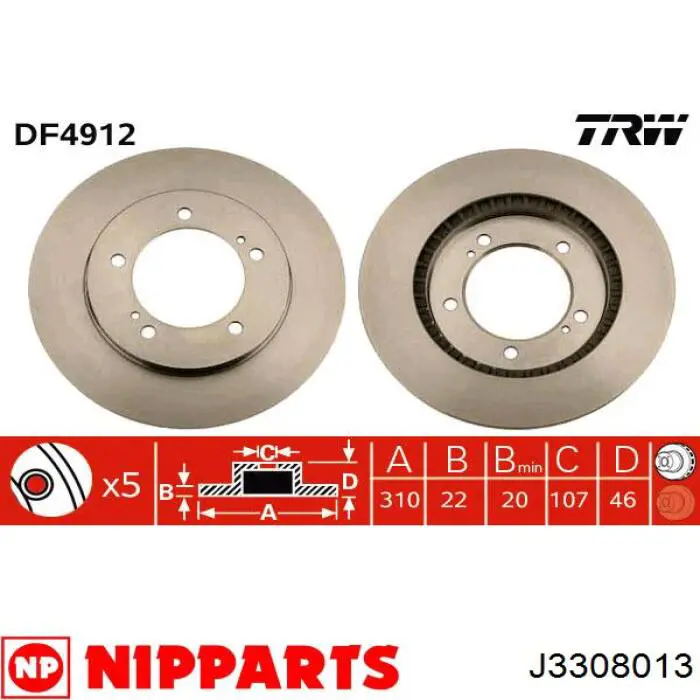 Frenos delanteros Nipparts J3308009 precio, desde 48,31 EUR