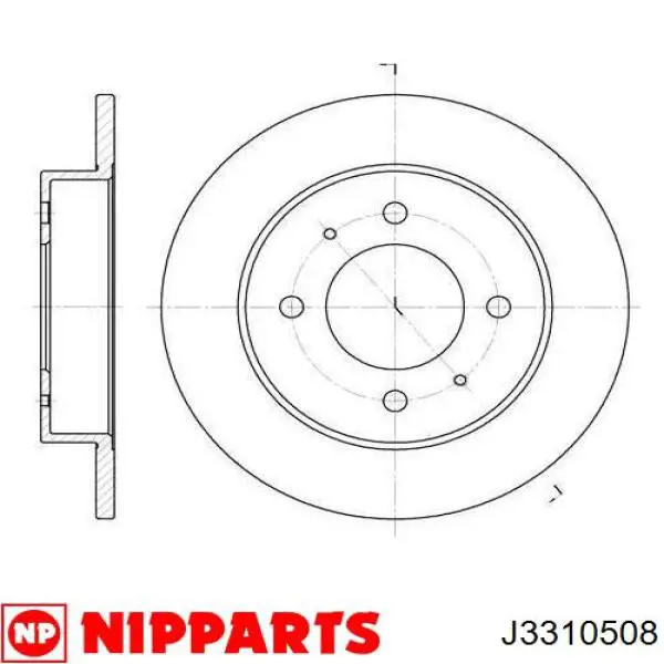 J3310508 Nipparts disco de freno trasero