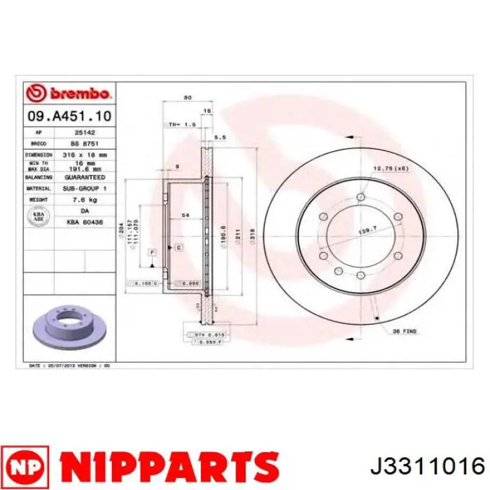 Disco de freno trasero Japan Parts DP116C precio, desde 54,92 EUR