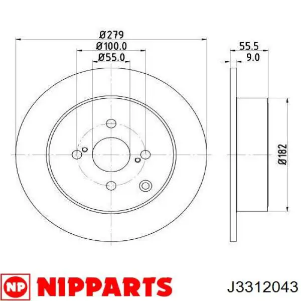 Disco de freno trasero DP215C Japan Parts