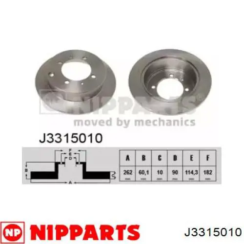 J3315010 Nipparts Frenos traseros