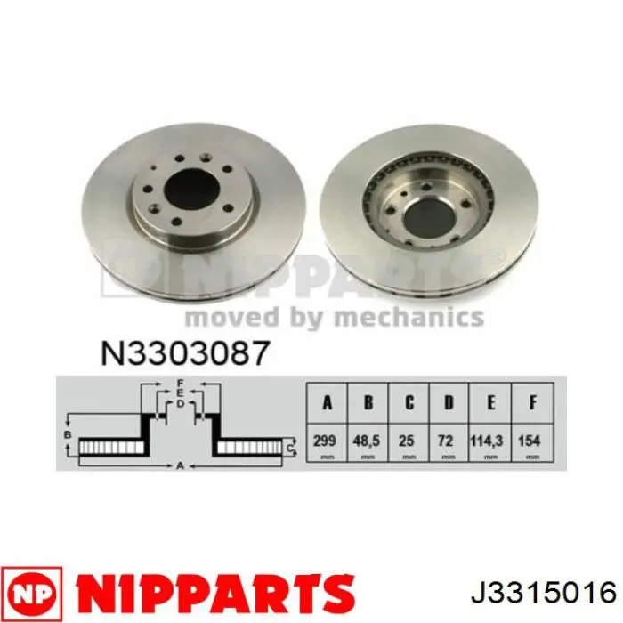 Disco de freno trasero Nipparts J3315016 precio, desde 31,20 EUR