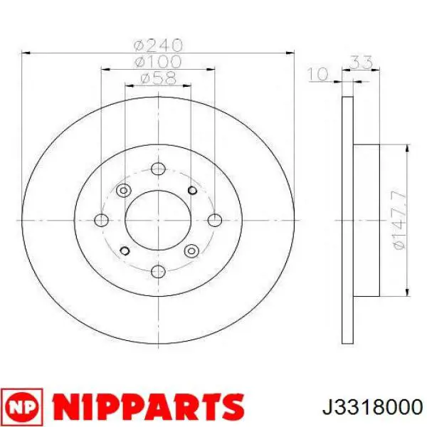 Disco de freno trasero Suzuki Swift 2 AH, AJ