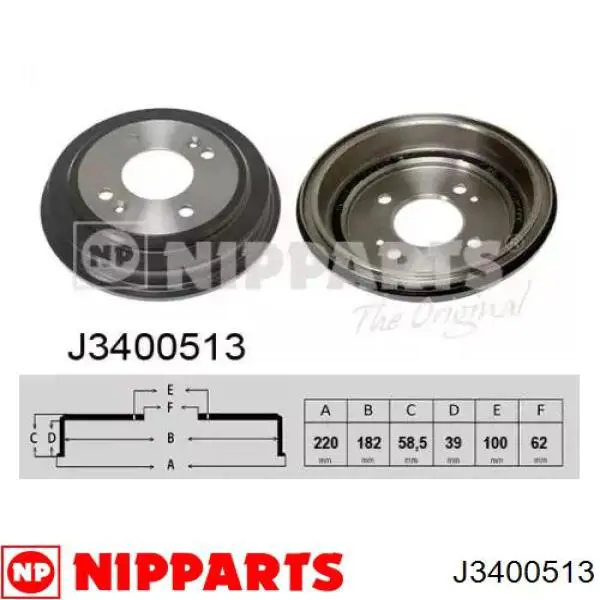 Tambor de freno trasero Nipparts J3400513 precio, desde 35,21 EUR