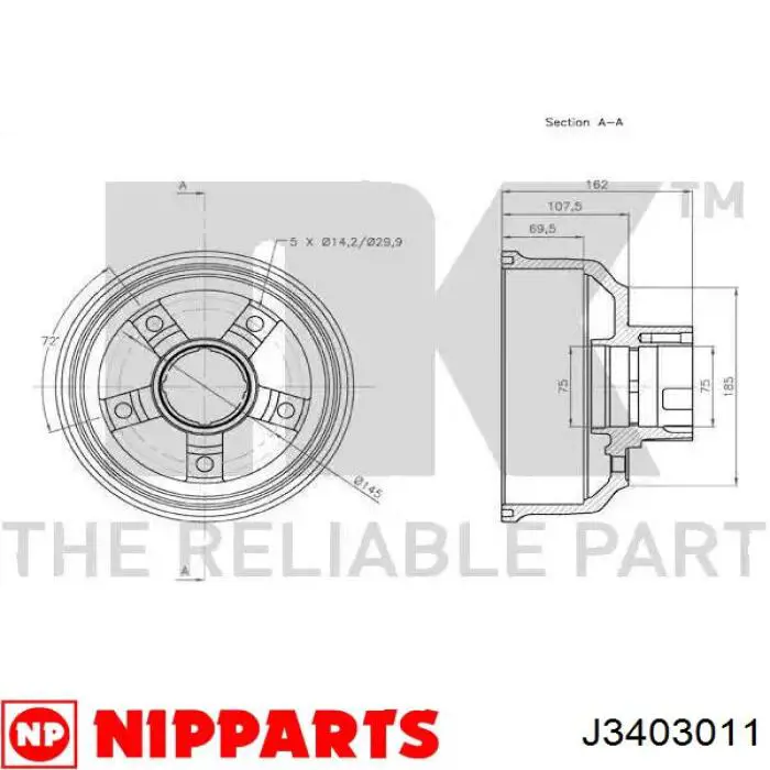 Tambor de freno trasero Nipparts J3403011 precio, desde 60,55 EUR