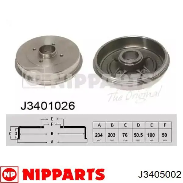 Tambor de freno trasero MB193596 Mitsubishi