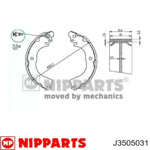 Zapatas de freno traseras Mitsubishi MB858685