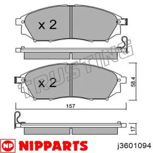 Pastillas de freno delanteras Nissan Navara D40M
