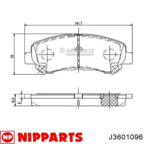 Pastillas freno delanteras Nipparts J3601096 precio, desde 31,57 EUR