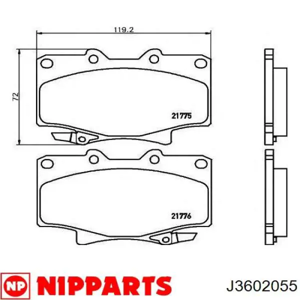 Pastillas de freno PA292AF Japan Parts