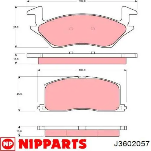 J3602057 Nipparts pastillas de freno delanteras