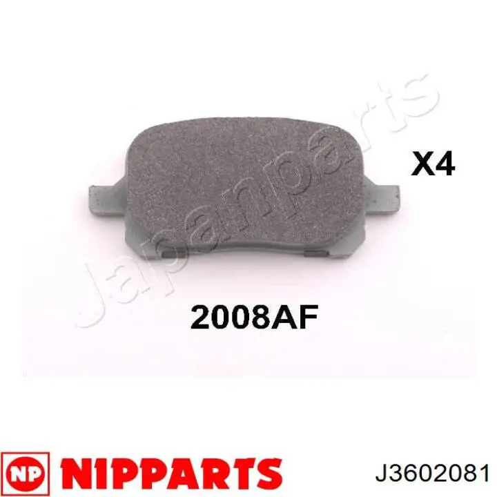 J3602081 Nipparts pastillas de freno delanteras