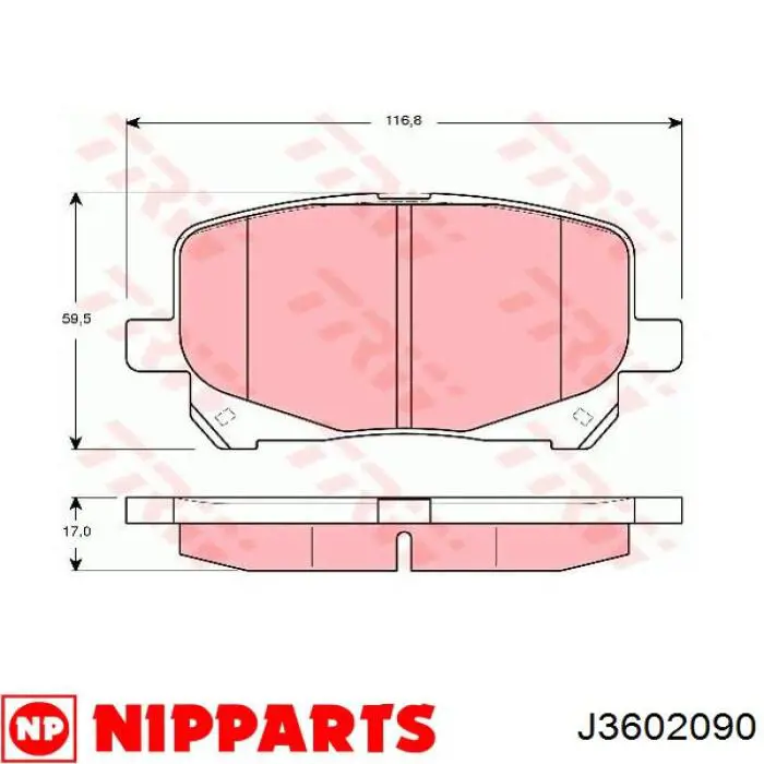 J3602090 Nipparts pastillas de freno delanteras